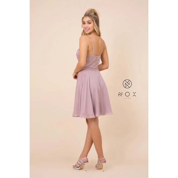 NWT Nox Anabel 37" waist elegant Cocktail Homecoming Party Dress,2XL, Tan/Mocha - Picture 3 of 4